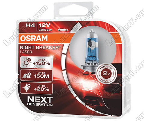 Packung mit 2 Lampen H4 Osram Night Breaker Laser + 150% - 64193NL-HCB